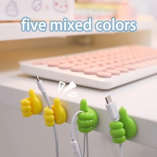 10 Pack Thumb Shape Key Hooks Multifunctional Clip Holder Small Hand Wall Hooks Cute Car Adhesive Hooks Personalized Creative Non-marking Silicone Hooks For Key Towel Cable Home Office Car Desk