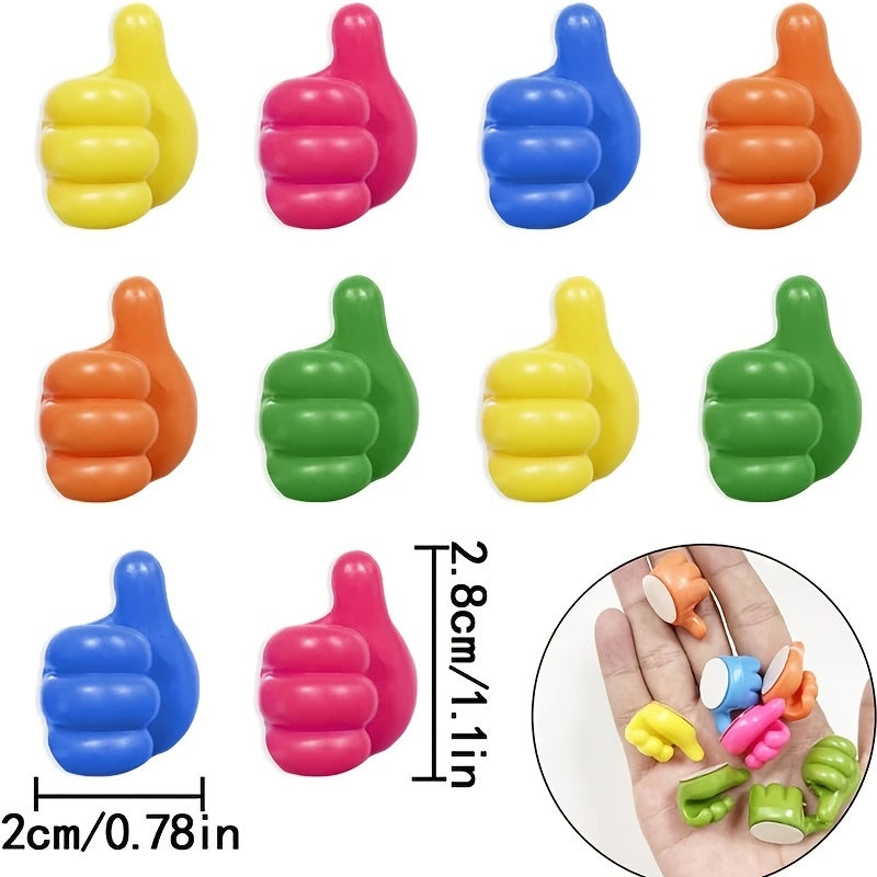 10 Pack Thumb Shape Key Hooks Multifunctional Clip Holder Small Hand Wall Hooks Cute Car Adhesive Hooks Personalized Creative Non-marking Silicone Hooks For Key Towel Cable Home Office Car Desk