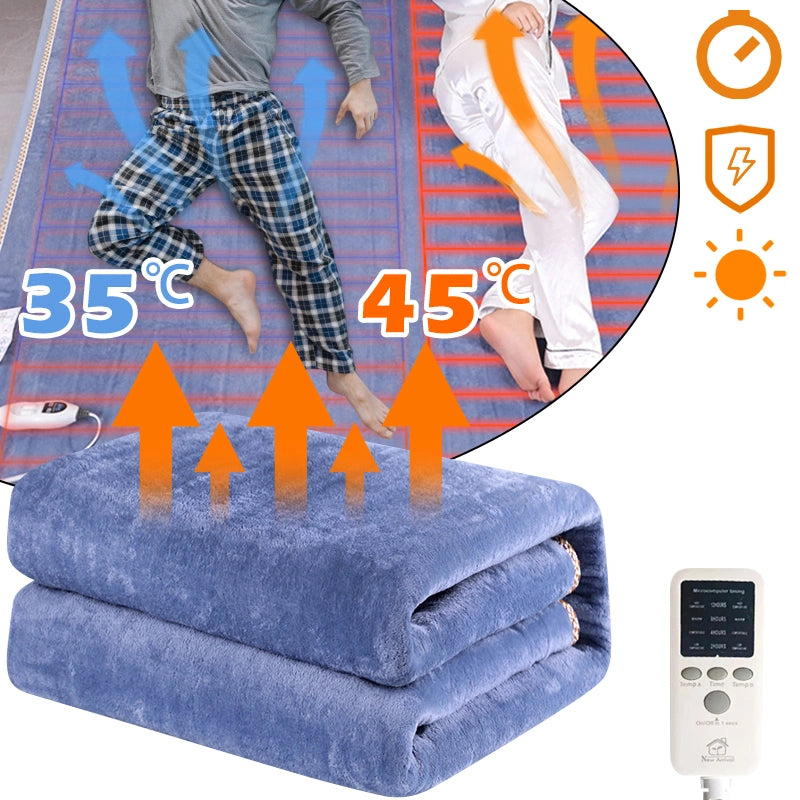180CM Flannel Electric Blanket Thicker Heater Heated Blanket Mattress Double Body Heating Blankets Thermostat Winter Body Warmer