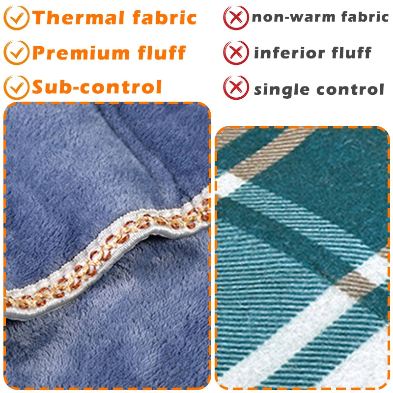 180CM Flannel Electric Blanket Thicker Heater Heated Blanket Mattress Double Body Heating Blankets Thermostat Winter Body Warmer