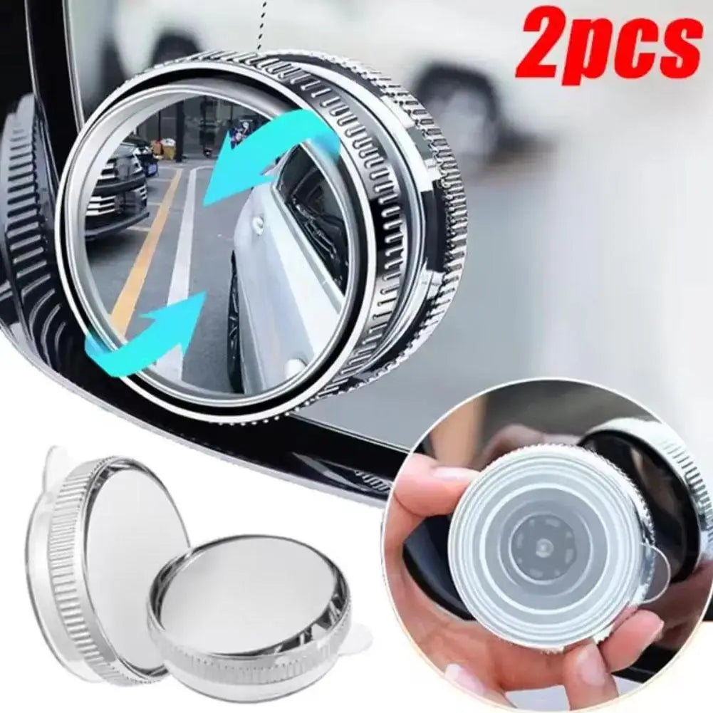 2Pc Car Blind Spot Rear View Mirror Wide Angle 360 Degree Adjustable Safety Driving Car Reverse Auxiliary Rearview Convex Mirror