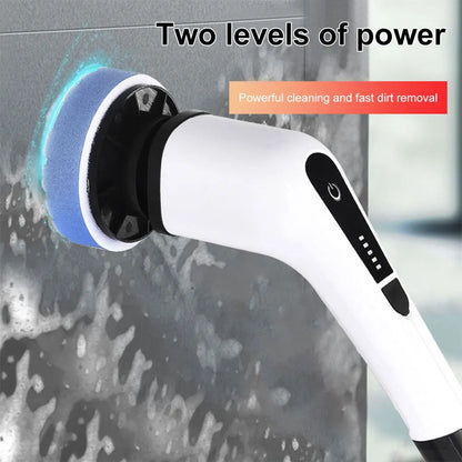 7 In 1 Cordless Power Scrubber Multipurpose Electric Spin Cleaner with 8 Replacement Brush Heads Rotatable for Bathroom Tub Tile