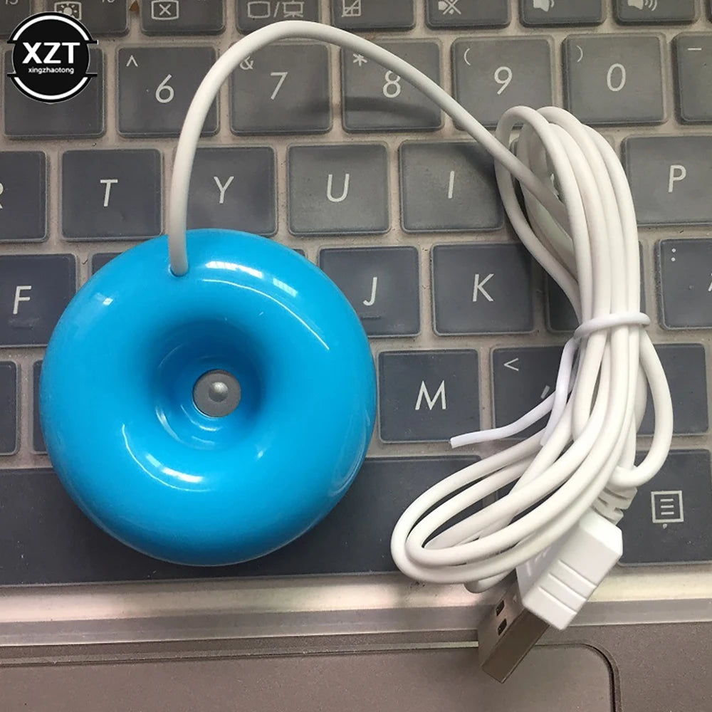 Mini Donut USB Humidifier – Cute Mist Diffuser & Floating Water Aroma Air Freshener for Car, Travel, and Home