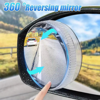 2Pc Car Blind Spot Rear View Mirror Wide Angle 360 Degree Adjustable Safety Driving Car Reverse Auxiliary Rearview Convex Mirror