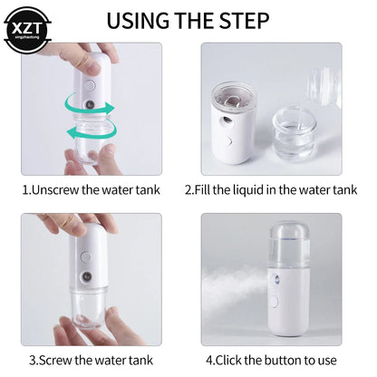 30ml USB Portable Air Humidifier and Purifier, Aromatherapy Essential Oil Diffuser, Compact Hydrator Atomizer