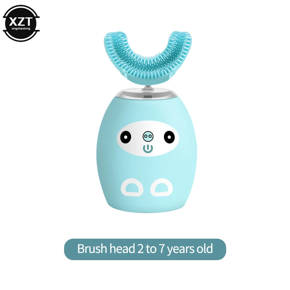 U-Shaped Kids' Electric Toothbrush, Ultrasonic Whitening, Silicone Waterproof Design, USB Rechargeable Music Toothbrush