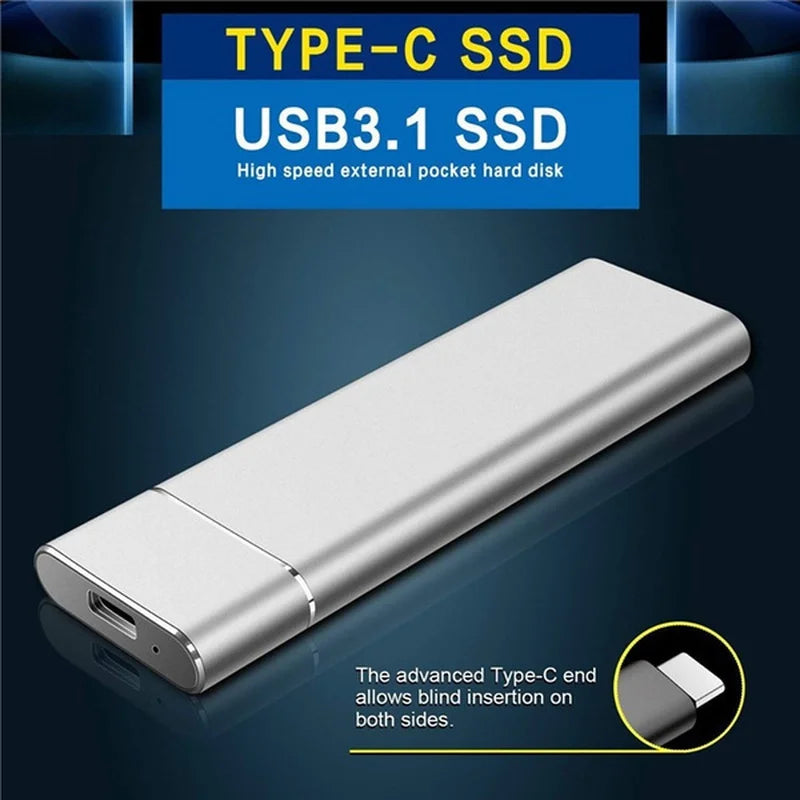 High-speed 30TB 1TB 500GB SSD Portable External Solid State Hard Drive 16TB 8TB USB3.0 Interface 100% Original Mobile Hard Drive