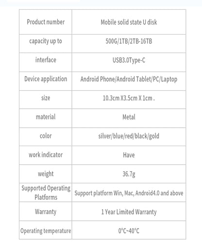 High-speed 30TB 1TB 500GB SSD Portable External Solid State Hard Drive 16TB 8TB USB3.0 Interface 100% Original Mobile Hard Drive