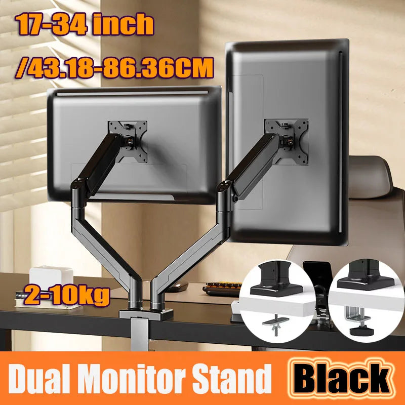 BEISHI 14-34in Dual Monitor Bracket ergonomic adjustable dual screen bracket protect cervical computer heighten shelf load2-10kg