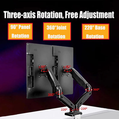 BEISHI 14-34in Dual Monitor Bracket ergonomic adjustable dual screen bracket protect cervical computer heighten shelf load2-10kg