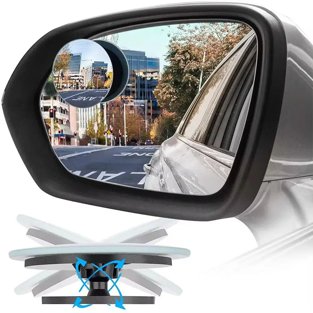 2Pc Car Blind Spot Rear View Mirror Wide Angle 360 Degree Adjustable Safety Driving Car Reverse Auxiliary Rearview Convex Mirror