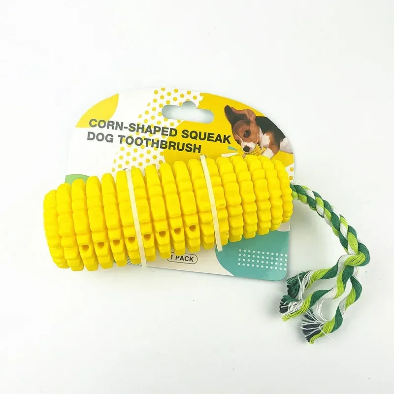 Teething Stick Gnawing Dog Toy Vocal Corn Toothbrush Toys for Large Dogs Chewing Indestructible Interactive Aggressive Chewers