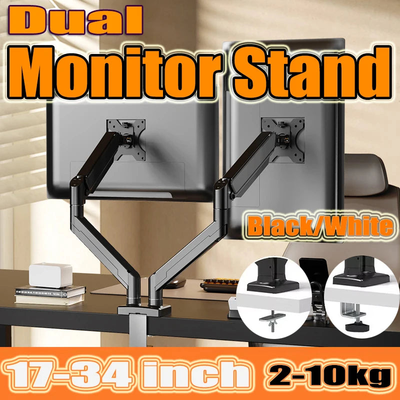 BEISHI 14-34in Dual Monitor Bracket ergonomic adjustable dual screen bracket protect cervical computer heighten shelf load2-10kg