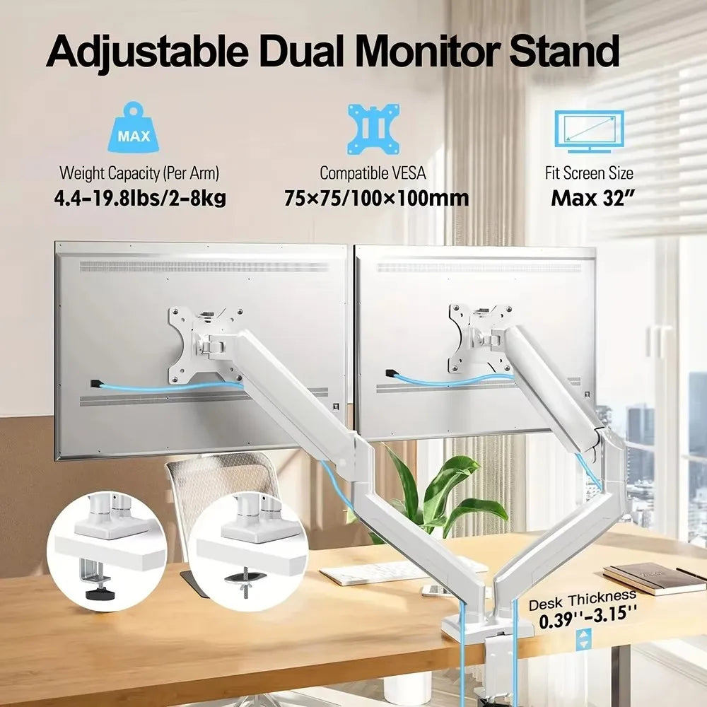 BEISHI 14-34in Dual Monitor Bracket ergonomic adjustable dual screen bracket protect cervical computer heighten shelf load2-10kg