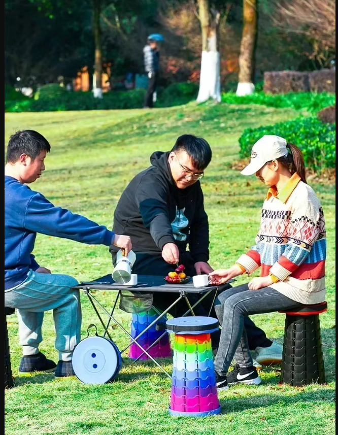 Hot Portable Folding Telescopic Stool Lightweight Plastic Subway Queuing Chair and Outdoor Camping Fishing with Carry Bag