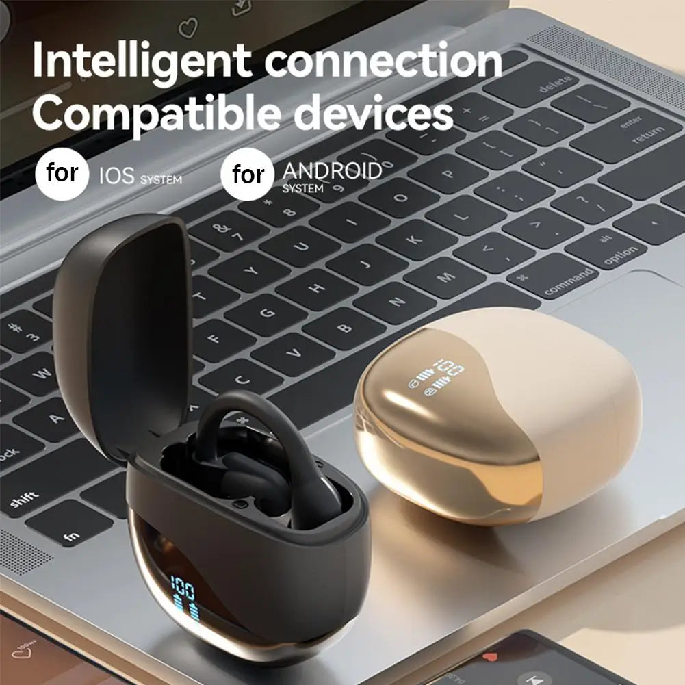 Translator Earbuds Bluetooth 5.4 Noise Cancelling Two-Way Voice Translator Ear Hook Real Time AI Translation Earphone