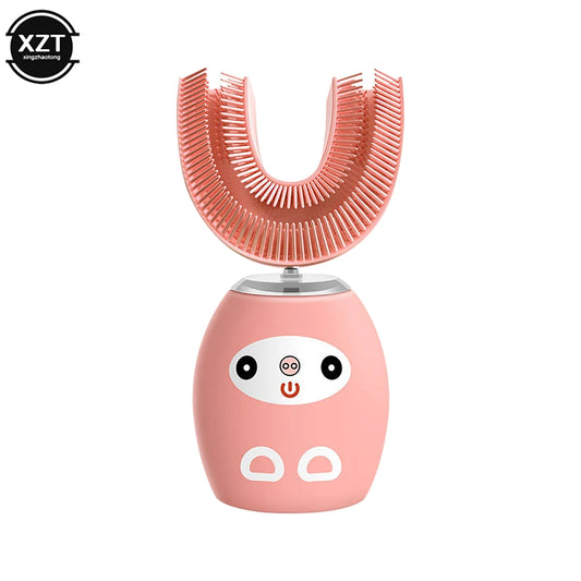 U-Shaped Kids' Electric Toothbrush, Ultrasonic Whitening, Silicone Waterproof Design, USB Rechargeable Music Toothbrush