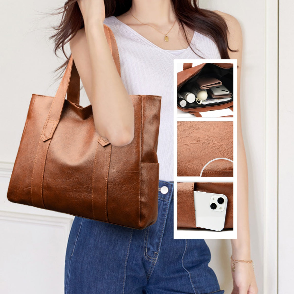 Women Canvas Tote Handbags Casual Shoulder Work Bag Crossbody Top Handle Bag Cross-body Handbags Autumn And Winter Fashion