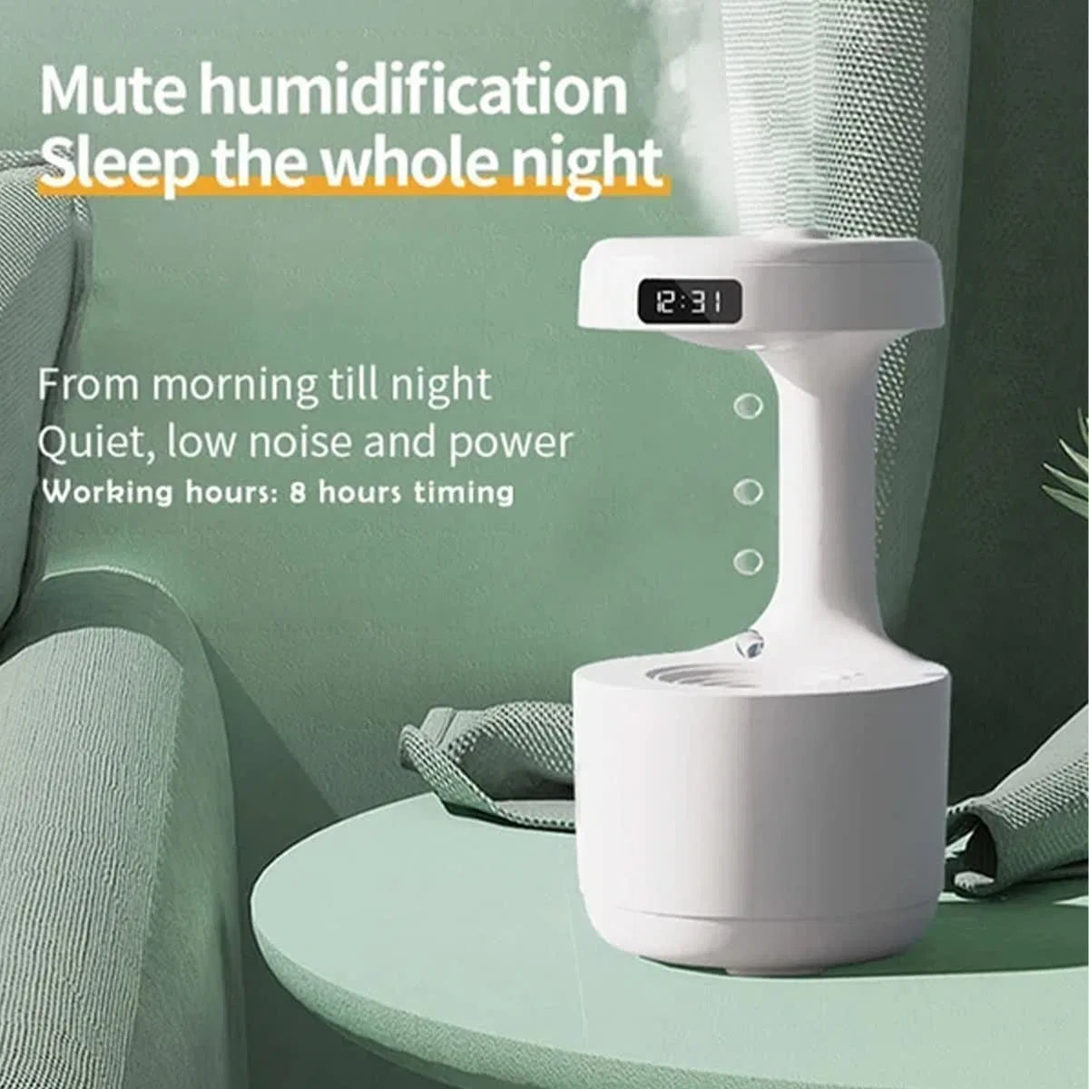 Anti-gravity Air Humidifier Water Drop Aromatherapy Humidifiers; Anti-Gravity Humidifier with Clockwork Drip Diffuser; Levitating Drip