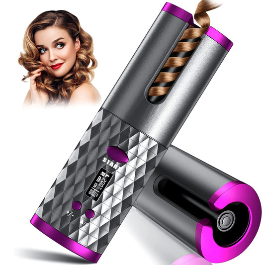 Automatic Curling Iron; Cordless Curling Iron With 6 Temperatures And Timer; Cordless Portable Curling Iron