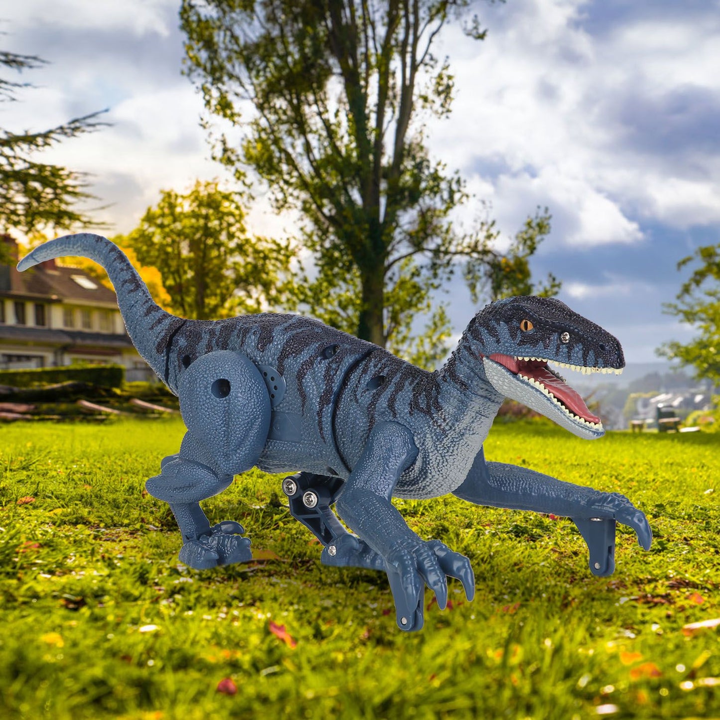 Remote Control Dinosaur Toys Jurassic Realistic RC Dinosaur Rechargeable T-Rex Walking Robot with 3D Eye Roaring Sounds Red Light Remote Control for 3-12 Year Old Kids