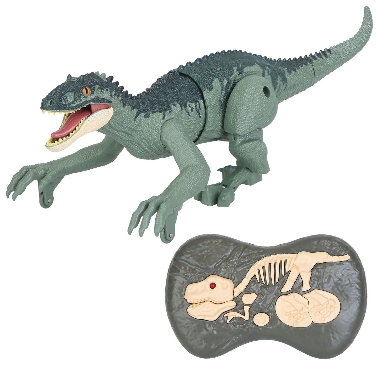 Remote Control Dinosaur Toys Jurassic Realistic RC Dinosaur Rechargeable T-Rex Walking Robot with 3D Eye Roaring Sounds Red Light Remote Control for 3-12 Year Old Kids