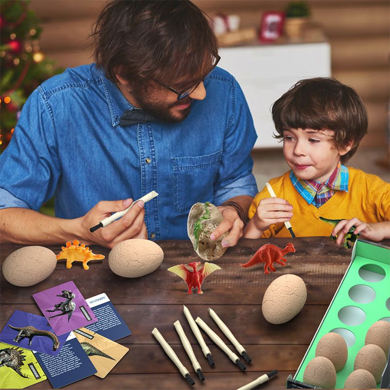 Dinosaur Eggs - Dino Egg Dig Kit Dinosaur Toys for Kids; Easter Eggs Excavation Discover 12 Surprise Dinosaurs; Archaeology Science Kit STEM Party Gifts for Boys & Girls