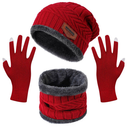 3-Pieces Winter Hat Gloves Scarf Set, Knit Warm Beanie Hat Neck Warmer Touch Screen Mittens for Women and Men, Great Christmas Gift