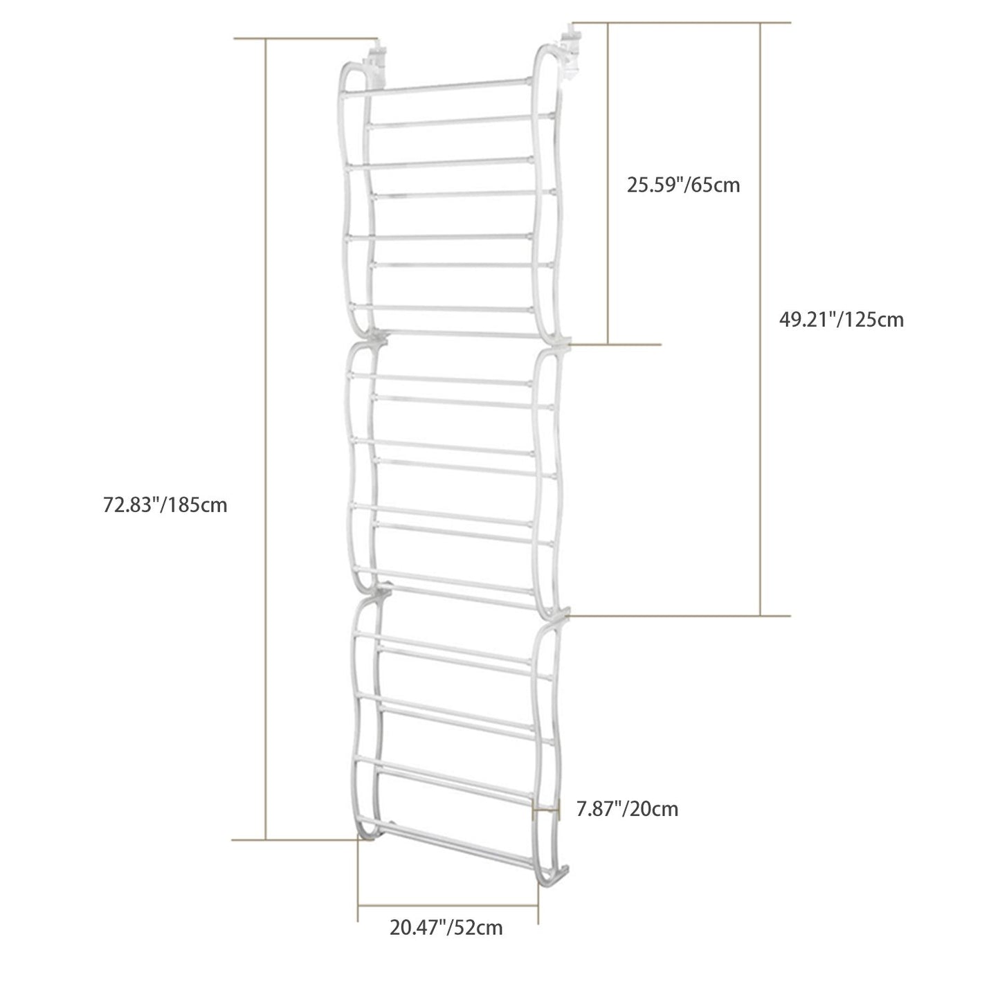 36 Pairs Over-The-Door Shoe Rack 12 Layers Wall Hanging Closet Shoe Organizer Storage Stand Requires Screwing Holes In The Door