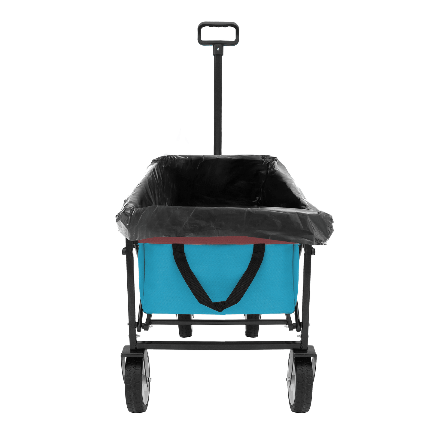 Collapsible Foldable Wagon Cart with strapping system Beach Wagon Utility Cart Utility Wagon Grocery Cart for for Camping Shopping Sports Gardeing Fishing Supports 225lbs All-Terrain Wheels Cyan