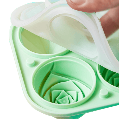 Ice Cube Tray;  2.5inch Ice Cube Molds;  2 Cavity Silicone Rose & 2 Diamond Ice Ball Maker