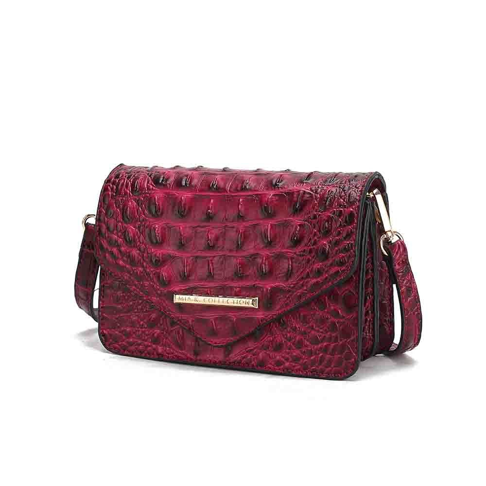 MKF Collection Vanta Saddle Croc-Embossed Shoulder Handbag by Mia K