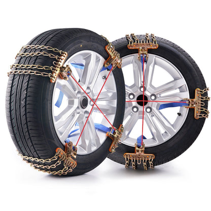 VEVOR 16 PCS Snow Chains Tire Width 8-8.8 in/205-225 mm for Car/Pickup/SUV/Truck