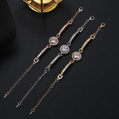 Rhinestone Decor Watch Bracelet Simple Elegant Shinning Bracelet