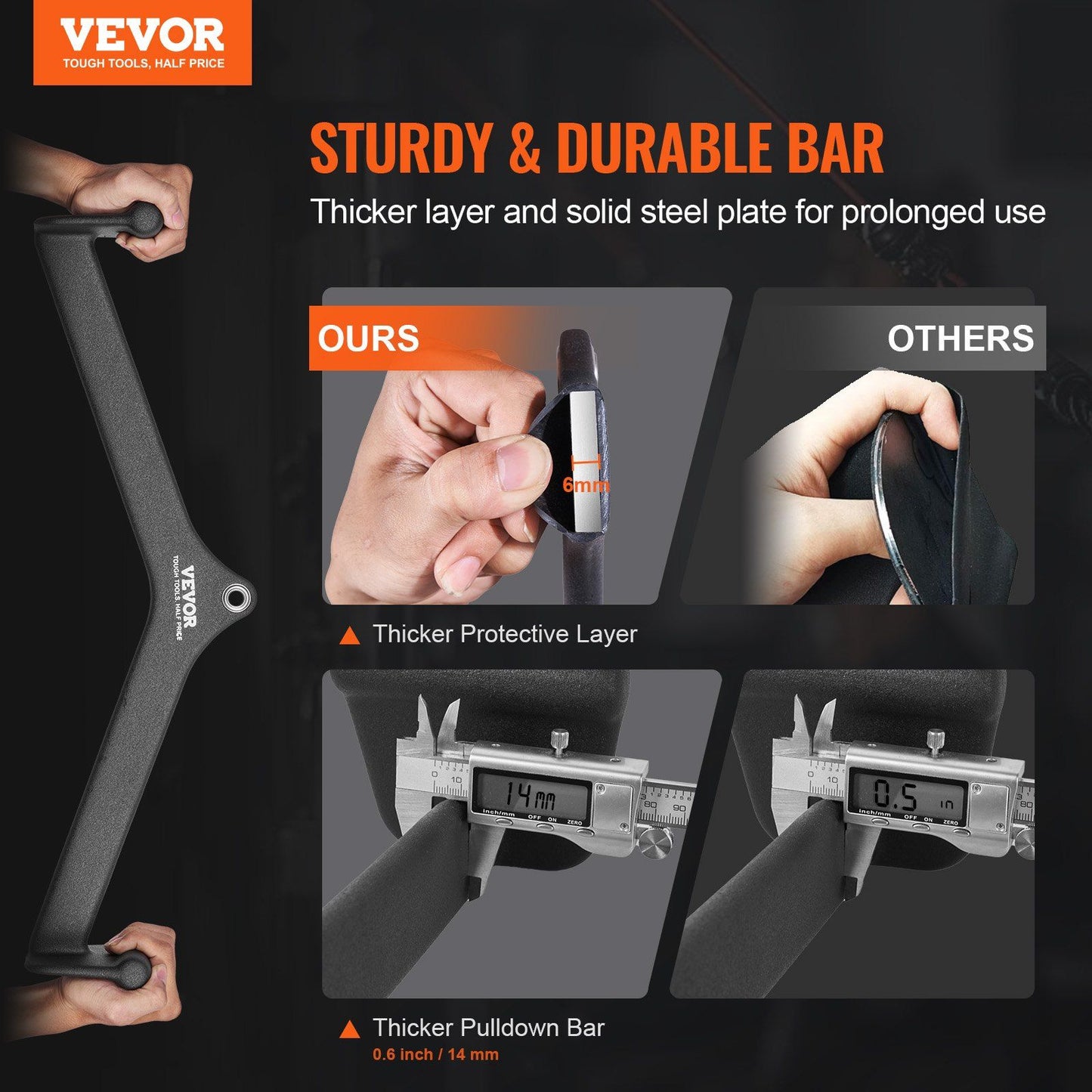 VEVOR LAT Pulldown Bar Tricep Handle Attachment V-bar Cable Machine for Home Gym