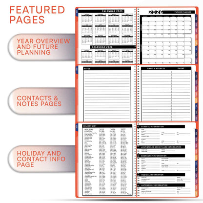 2025 Appointment Book Planner Peach Color 6.5x8.5 inch Large Tabbed Daily Hourly Weekly Planner Calendar & Schedule Book 30 Minute time Slots Business & Personal Planner Jan 2025  Dec 2025