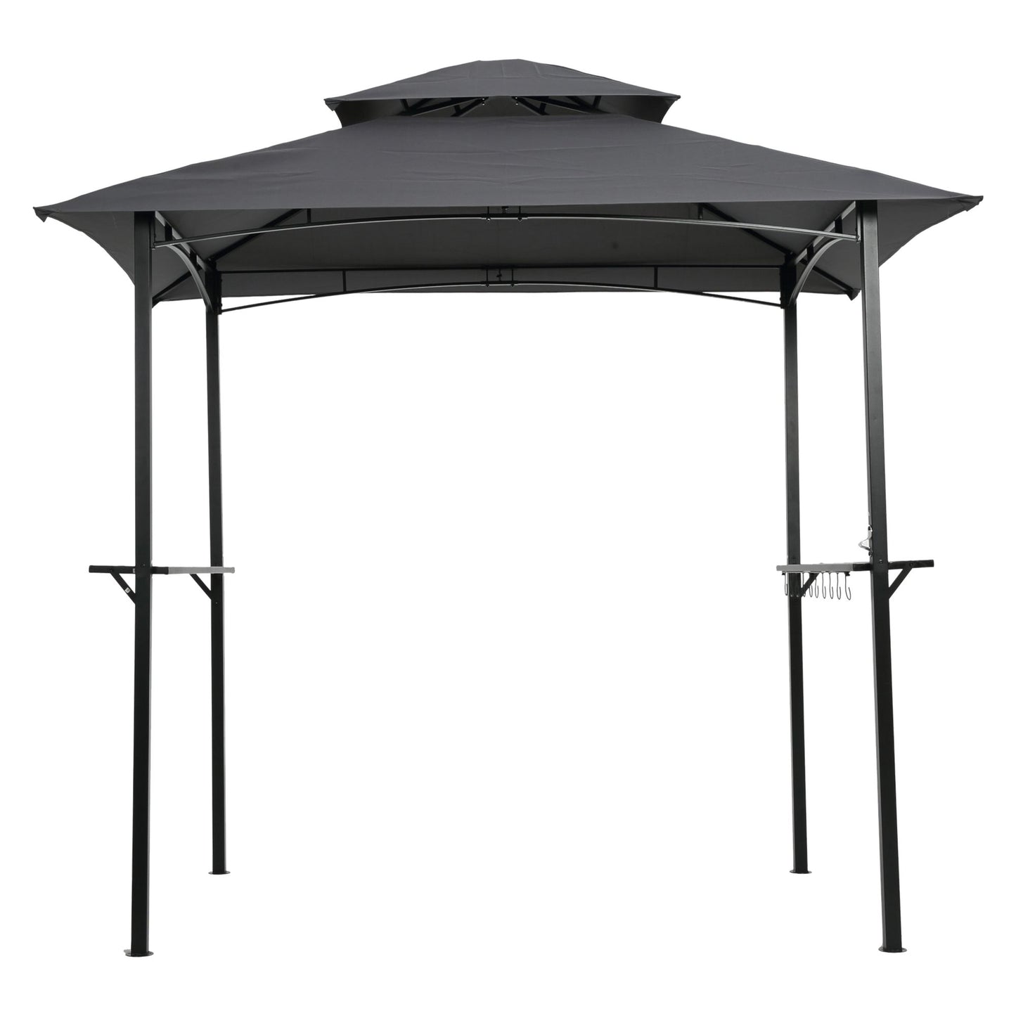 8x5Ft Grill Gazebo Replacement Canopy,Double Tiered BBQ Tent Roof Top Cover