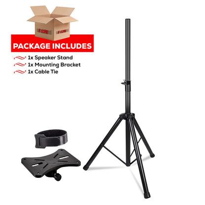 5 Core Speaker Stand Tripod Floor Heavy Duty Adjustable Up to 72 Inch DJ Studio Monitor Stands Pole Mount - SS HD BLK WOB