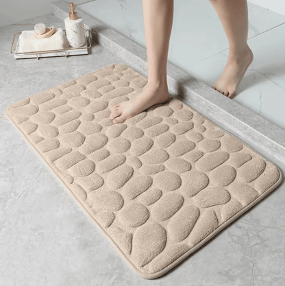 3D Non Slip Bathroom Mat Cobblestone Embossed Bath Mats