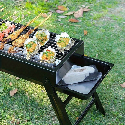 Foldable barbecue grill, charcoal grill, charcoal stove, portable barbecue grill, outdoor grill, camping folding grill grill, portable stainless steel barbecue grill, outdoor picnic barbecue grill