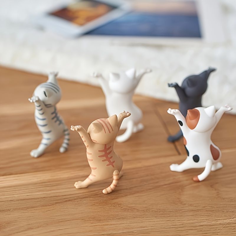 Cat Holder; 5pcs Cat Ornaments; Funny Cat Pen Holder; Toy; Gift; Home Decorations