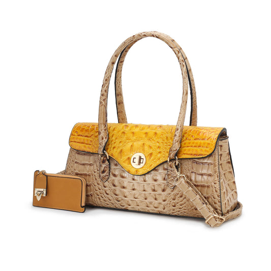 MKF Collection Liviana Shoulder Women's Elegant Bag Croc-Embossed by Mia K.