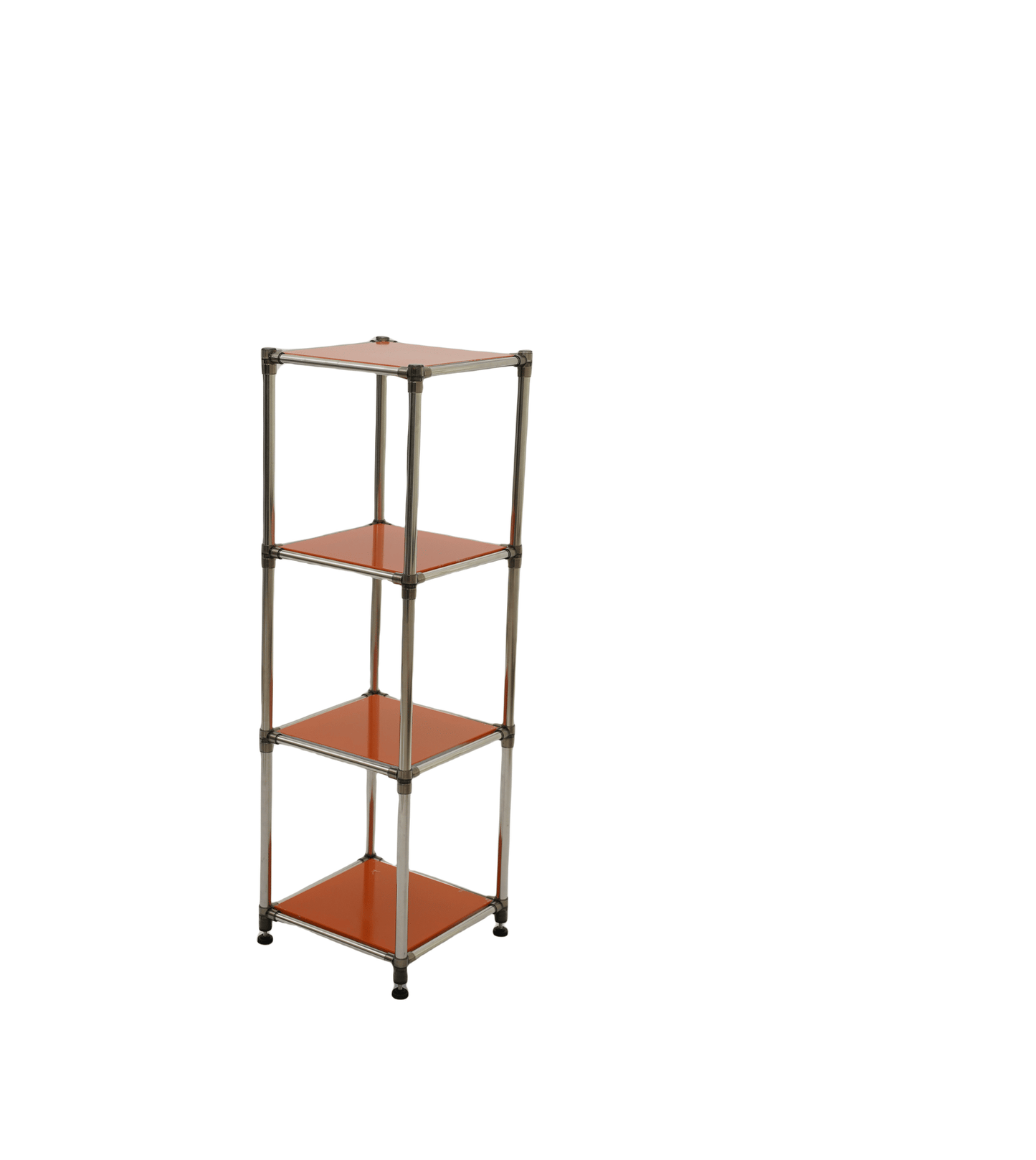 Korean orange 4-Tier Heavy Duty Stainless steel Storage Shelving Unit, 100lbs/shelf (49"H x 14.9"W x 13.7"D) for Indoor/Outdoor Organization , Modular Rack,  Extremely Durabl