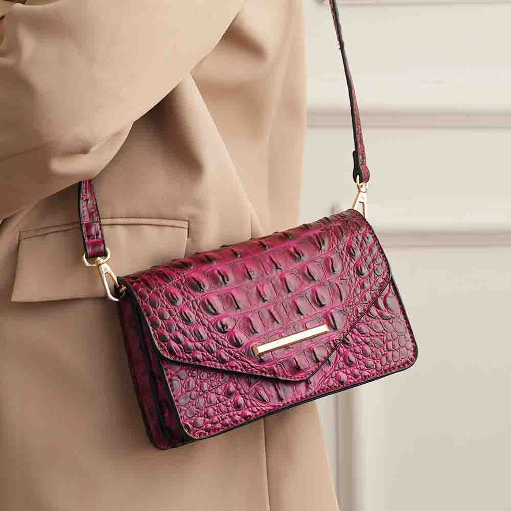 MKF Collection Vanta Saddle Croc-Embossed Shoulder Handbag by Mia K