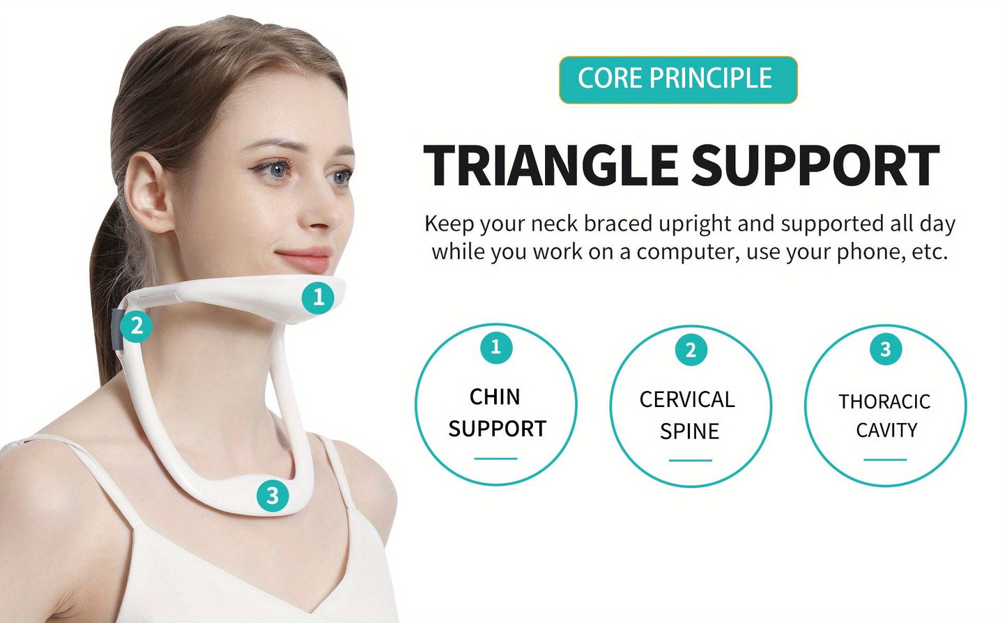 Neck Brace; Cervical Collar Neck Support Brace; Adjustable Anti-Bow Cervical Traction Device For Neck Posture Support Neck Pain Relief; Shoulder And Neck Forward Tilt Support