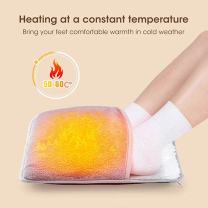 Winter Electric Foot Heating Pad USB Charging Soft Plush Washable Foot Warmer Heater Improve Sleeping Household Foot Warming Mat Electric Foot Warmer With Dual-Sided Heating Elements