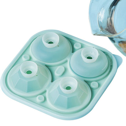 Ice Cube Tray;  2.5inch Ice Cube Molds;  2 Cavity Silicone Rose & 2 Diamond Ice Ball Maker