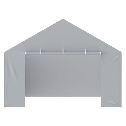 VEVOR Carport Replacement Canopy Cover Side Wall 13 x 20 ft, Garage Tent Shelter Tarp Heavy-Duty Waterproof & UV Protected, Easy Installation with Ball Bungees,Grey (Top and Frame Not Included)