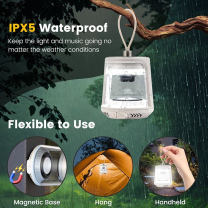 Outdoor Waterproof Camping Lantern Speaker with 3 LED Light Colors