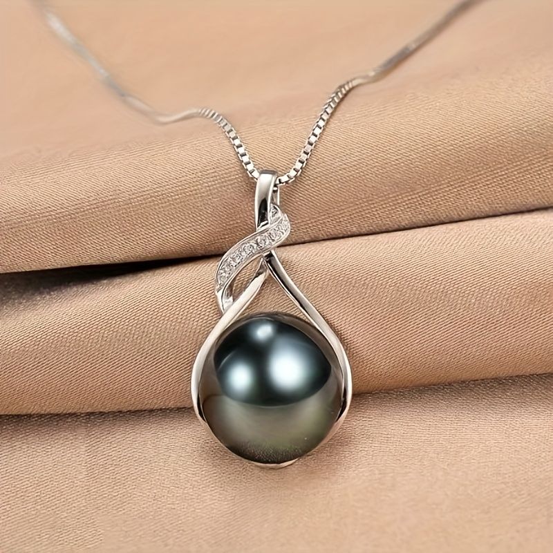 "Gifts for Women Wife-Tahitian-Black-Pearl-Necklace-Gift for  Wife Wedding Birthday Anniversary Jewelry-Mom Girlfriend Her  Mothers Day Gifts for Mom Women Valentines Day Christmas Day Gifts"